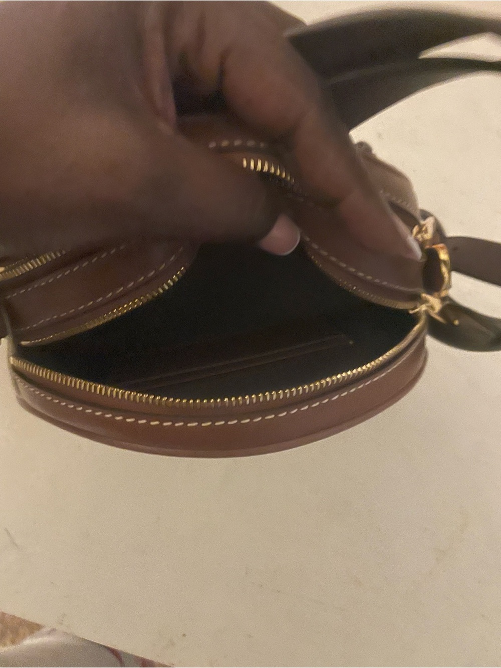Burberry Round Canvas Belt Bag in Cream and Brown - Picture 4 of 6